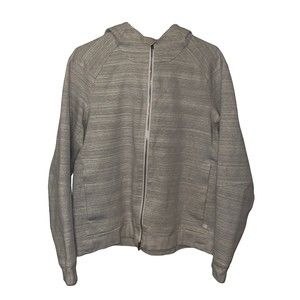 Lululemon Lab Mens Sweat Shirt Hoodie Full Zip Size Large Light Grey